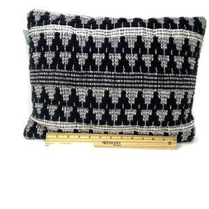 KAS Room Black & White Embroidered Textured pillow‎